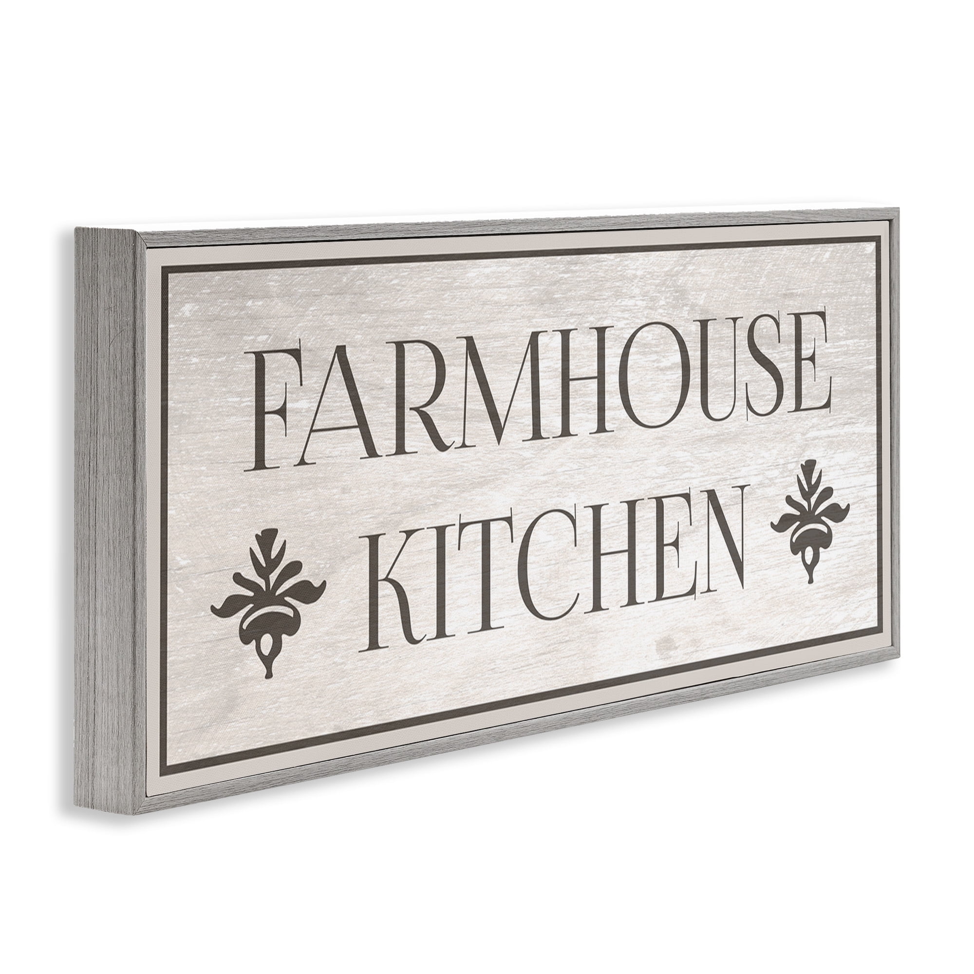 Stupell Industries Farmhouse Kitchen Typography Typography Painting Gray Framed Art Print Wall Art, 24 x 10