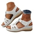 thumbnail image 3 of Rotm Sexy Shoes for Women Women's Slide Sandals with Soft Cork Footbed, Comfort Arch Support Flat Sandals for Summer White,7.5, 3 of 6
