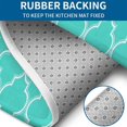 thumbnail image 4 of Turquoise Geometric Quatrefoil Pattern Bathroom Rugs Sets 3 Piece,Toilet Cover Set,Absorbent Non Slip Bathroom Mats Sets with U-Shaped Contour Rug Toilet Rug Set, 4 of 5