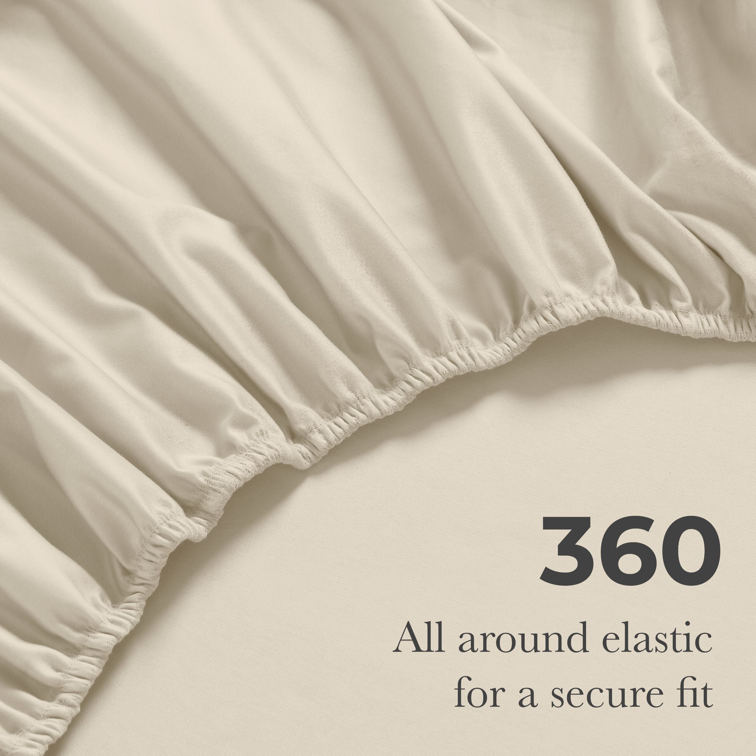 Superior 650 TC Egyptian Cotton Sheet Set, Extra Deep Pocket - 20 Inch, King Size, Ivory