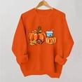 thumbnail image 3 of ZunFeo Womens Fall Oversized Crewneck Sweatshirt with Football & Pumpkin Leaf Graphic, Orange,Size XL, 3 of 7