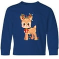 thumbnail image 3 of Inktastic Cute Christmas Reindeer with Christmas Lights Long Sleeve Youth T-Shirt, 3 of 5