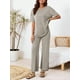 thumbnail image 5 of Conjunto de suéter de punto de 2 piezas Outfit Tankaneo para mujer con pantalones anchos, 5 of 9