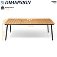 thumbnail image 6 of Pellebant 83" Patio Outdoor Dining Table for 6-8, Sturdy Aluminum Frame Wood-Grain Top with Umbrella Hole, Brown, 6 of 8