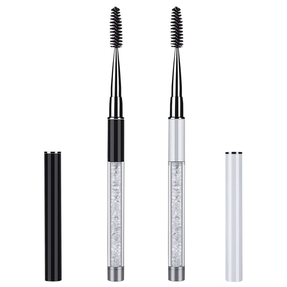 LADYGYM 2 Pieces Eyelash Brush with Cap,Mascara Spoolies Reusable Brow Brushes Lash Wands Applicator Spooly for Lashes Spoolies