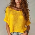 thumbnail image 4 of Summer Crochet Casual Top Crochet Tunics and Pullovers Long Sleeve Shirt Women Fancy Tops for Women Outdoor Clothing Women Sheer Knit Top Sheer Tops for Women Knit Off the Shoulder Top, 4 of 4