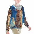 thumbnail image 2 of Cauagu Starry Sky Cloud Dog Print Sun Protection Jacket for Teen,Full-Zipper Long Sleeve Sun Shirts with Pockets UV Hoodie Shirts Outdoor Athletic Jacket-Medium, 2 of 7
