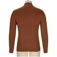 thumbnail image 4 of DPTALR Men's Slim Fit Lightweight Quarter Zip High Neck Knitted Casual Sweater,Brown,XXL, 4 of 5