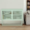 thumbnail image 2 of Cabinet with 2 Fluted Glass Doors and Adjustable Shelf Light Green, 2 of 5