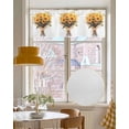 thumbnail image 4 of Sunflower Kitchen Valances for Windows Farmhouse Linen Window Valance Curtain for Living Room Window Treatment Farmhouse Pastoral Floral Watercolor Plant Valance Rod Pocket Topper Drape, 42 x 18 Inch, 4 of 6