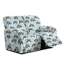 Xoenoiee Turtle Conch Coral Print 6 Pieces Stretch Loveseat Recliner Slipcover Jacquard Recliner Sofa Cover with Side Pocket Fitted Recliner Cover Couch Furniture Protector with Elastic Bottom