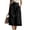 Black, variant on Women High Waist Wide Leg Culottes, Double Button Pleated Midi Capri Pants with Pockets, Casual Office Knee-Length Palazzo Shorts(Black,L)