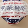 thumbnail image 6 of Kucnuzki Newborn Baby Girl Clothes 6 Months Spring Summer Bodysuit 9 Months Suspender Independence Day Theme Mesh Stitching Bodysuit Headband 2PCS Set Blue, 6 of 7