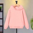 thumbnail image 2 of Miluxas Kids Solid Pullover Hoodie for Girls Boys, Hood Sweatshirt with Front Kangaroo Pocket, Soft Long Sleeve Basic Top Pink 7-8 Years, 2 of 6