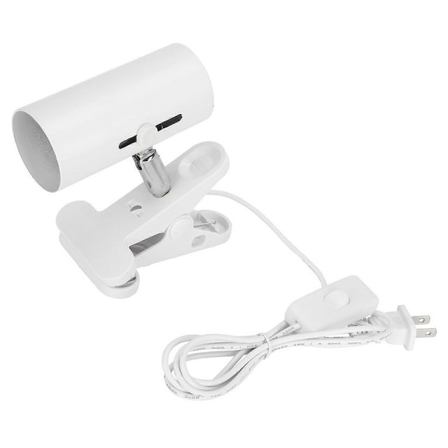 Reptile Sun Basking Lamp Clip on Bracket Rotatable Heat Light Holder with Clamp US Plug 110VShort White Lamp Bracket