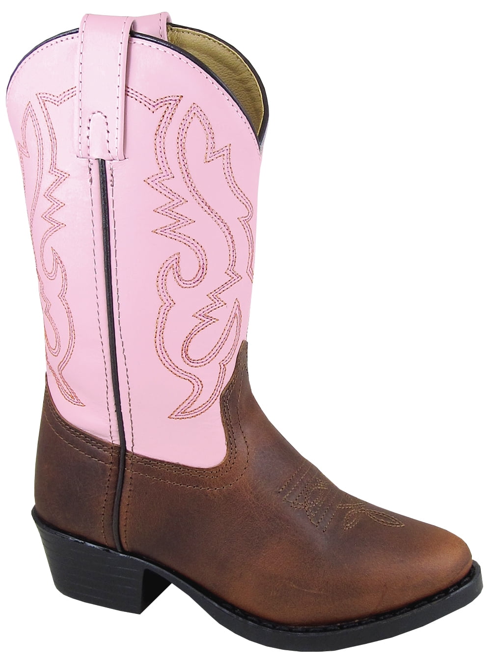 Kid's Denver Brown Pink Leather Cowboy 