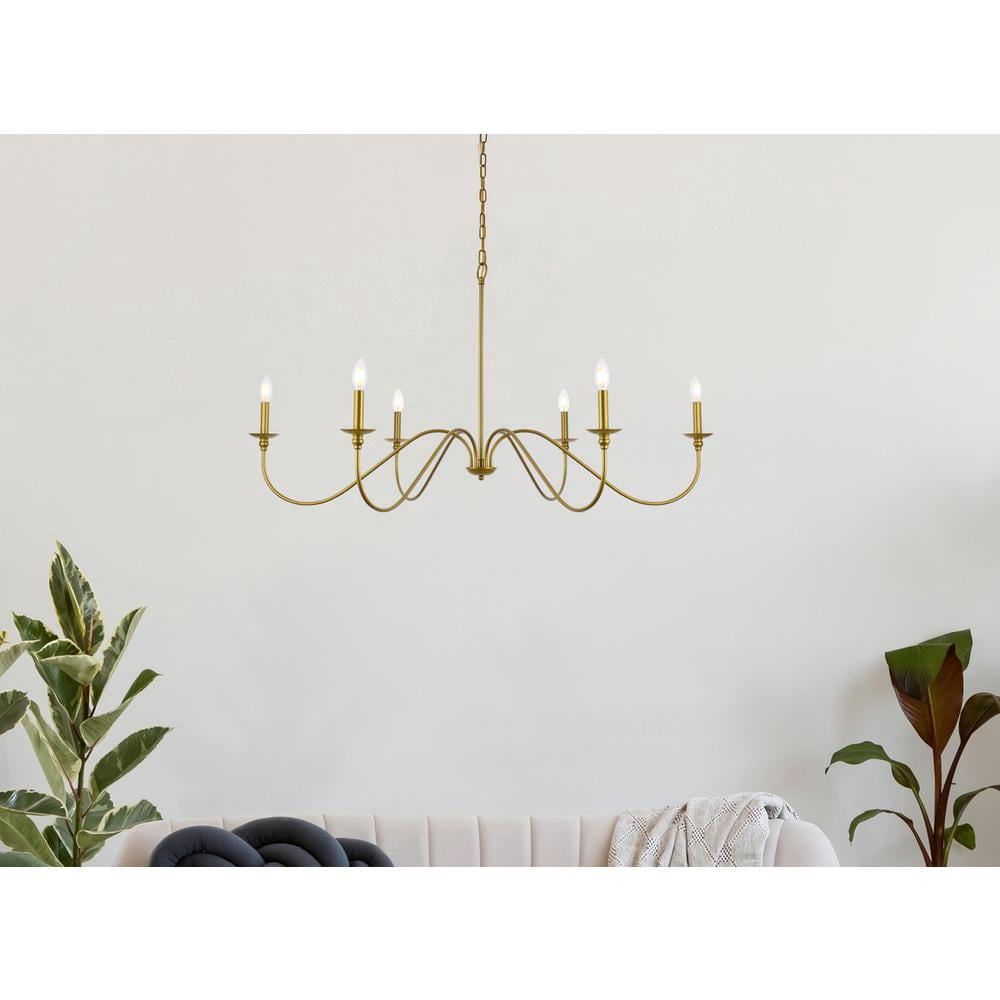 Living District Rohan 48 inch chandelier in brass