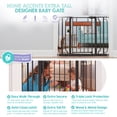 thumbnail image 3 of Regalo Home Accents Extra Tall Walk Thru Baby Safety Gate 37 inch New Zealand Pine, 3 of 8