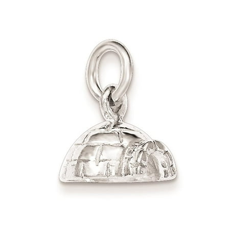 925 Sterling Silver Polished Igloo 3-D Open-bottom Charm Pendant