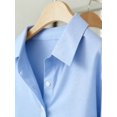 thumbnail image 3 of Blusa De Botones Azul Claro Para Mujer Estilo Minimalista, 3 of 30
