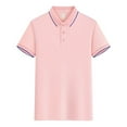 thumbnail image 3 of Fanxing Mens Golf Shirts Big And Tall Pink Slim Fit Casual Button Short Sleeve T-Shirt Summer Collared Golf Shirt M, 3 of 6
