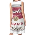 thumbnail image 2 of Campbell's soup pattern Spring Summer Dresses for Women Fashion T-shirt Dress Casual Sleeveless Loose Sundress with Pockets, 2 of 5