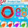 Fruit Mini Inflatable Pool 8 Pcs Mixed Fruit Pool Floats Swimming Rings Beach Balls | Inflatable ...