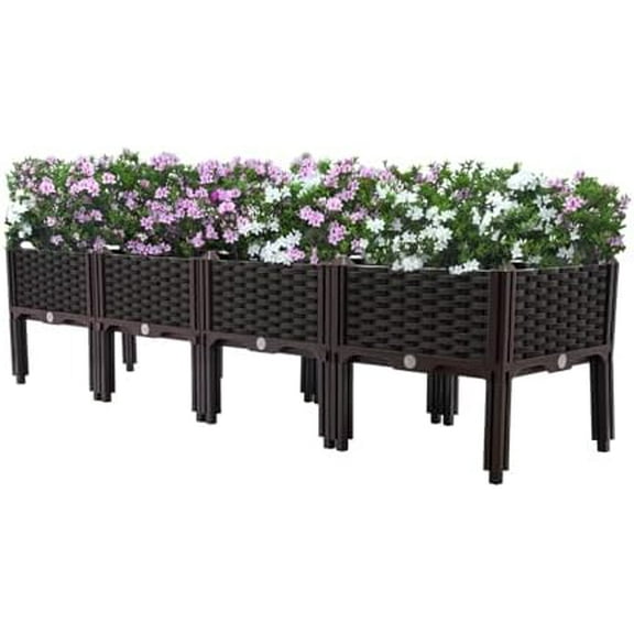 Raised Garden Bed, Planter Raised Beds Outdoor Plants Raised Garden Bed Elevated Rectangular Garden  Kits for Growing Fresh Vegetables, Flowers and Herbs