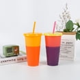 thumbnail image 2 of Drink Cup Colored Tumbler Mug For With Lid And Straw 5Pack, 2 of 14