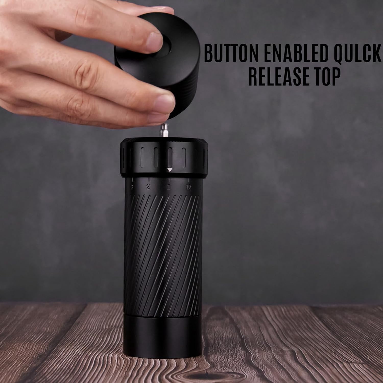 Pepper Mill, High Output Pepper Grinder Professional Grade Heavy Duty Pepper Mill, Manual Aluminum Refillable Pepper Grinder with Upgrade Adjustable Coarseness Design