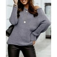 thumbnail image 2 of CAILDANL Women Casual Long Sleeve Fall Sweaters Crew Neck Solid Color Soft Ribbed Knitted Oversized Pullover Loose Fit Jumper, 2 of 2