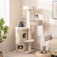 thumbnail image 4 of Gymax 61'' Cat Tree for Indoor Cats w/ 2-stoery Condo Top Perch Sisal Scratching Posts, 4 of 10