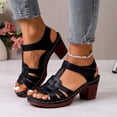 thumbnail image 6 of DeHolifer Women's Chunky Heel Sandals Trendy Open Toe Comfortable Slip On Casual Dressy Wedge Shoes for Spring Summer, 6 of 8