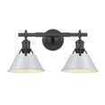 thumbnail image 3 of Orwell 2-Light Vanity Light in Matte Black with Dusky Blue, 3 of 3