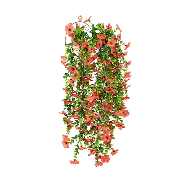 Bdday Artificial Plants Indoor Simulated Orchid Wall Hanging Decorative Wall Ceiling Yugali Hanging Rattan Camellia Chlorophytum Comosum Classroom Decorations