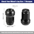 thumbnail image 4 of Unique Bargains 1 Set M12x1.5 Car Wheel Heptagon Lug Nut Acorn Cone Seat 32mm Screws with Socket Key Black, 4 of 7