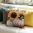 thumbnail image 3 of Patifu Sunflowers Pumpkins Harvest Home Furnishing Thanksgiving Day Pillowcase Short Plush Material 12x12in, 3 of 5