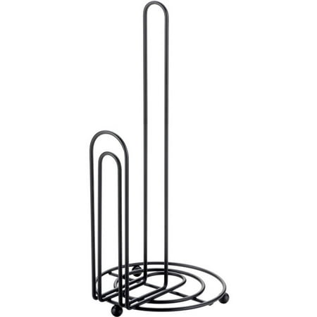 - Home Basics Double Wire Steel Paper Towel Holder, Black