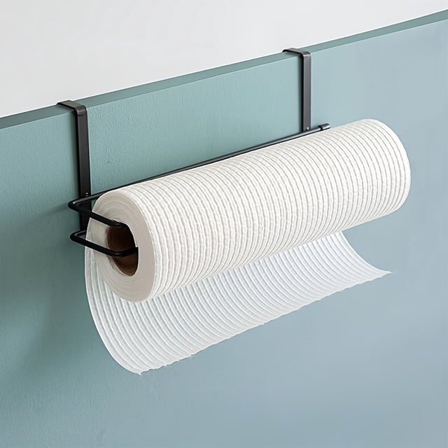 Over-the-Cabinet Kitchen Paper Towel Rack Cabinet Door Mount Paper Towel Rack Stainless Steel Kitchen Paper Hanger Kitchen Paper Organizer