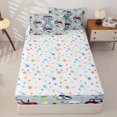 thumbnail image 4 of Catabedysis Cartoon Monogram X Zipper Twin Comforter Sets with Fitted Sheet and 2 Pillowcases For Boys,Kawaii Farm Pig Sheep Zipper Bedding Set,Colorful Stars Reversible,4 Pieces, 4 of 7