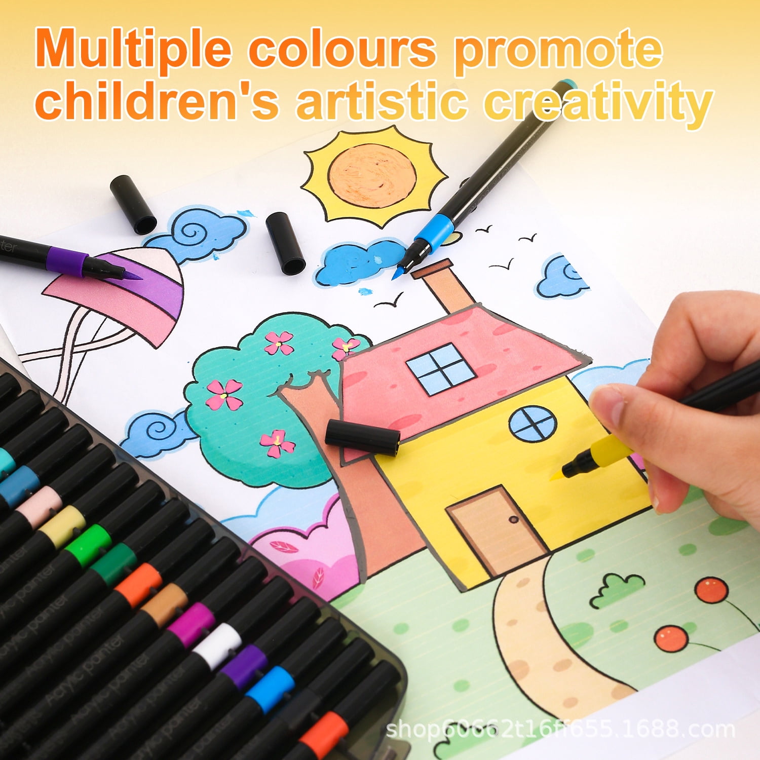 Creative Markers, Water-Based Acrylic Markers, Brush Tip, Assorted Colors, 12-80 Count,