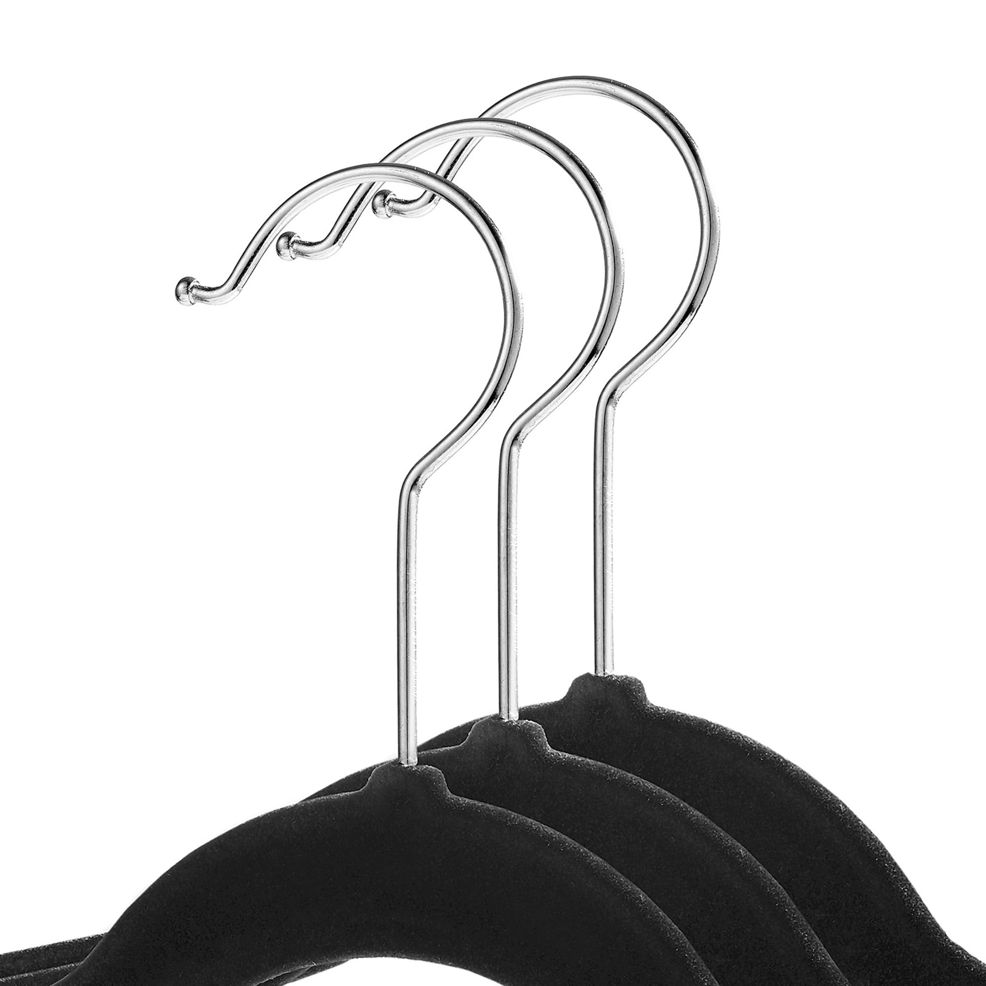 Casafield 100 Velvet Kid's Hangers for Children's Clothes, 14" - Black