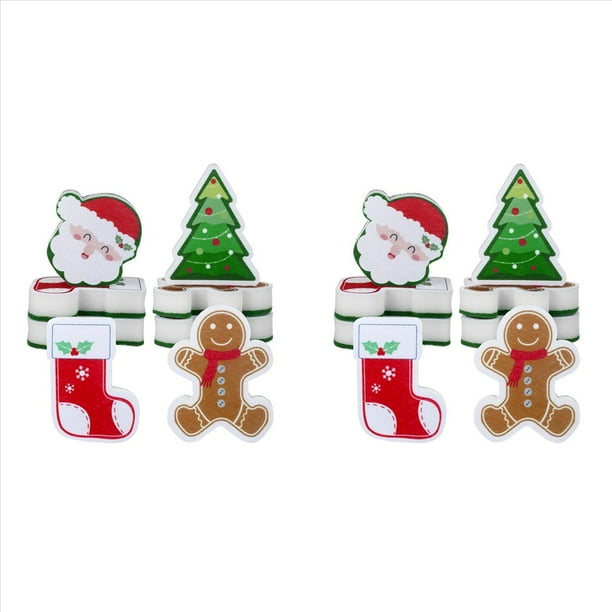 16 Esponjas NavideñAs de Cocina, Esponjas de Doble Cara para Lavar Platos, Papá , ÁRbol de Navidad, Hombre de Jengibre