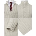 thumbnail image 5 of Mens Casual Slim Fit Cardigan Cable Knitted Sweater Thermal Button Down Closure (CMOCAL061), 5 of 6