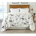 thumbnail image 2 of Great Bay Home Velvet Plush Fleece Reversible Sherpa Warm and Cozy Bed Blanket  (Full / Queen, Moose), 2 of 4