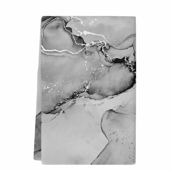Dish Towels, Black Marble Textured Absorbent Kitchen Towels 1 PC, Abstract Ocean Fluid Art Microfiber Hand Towels Dish Cloths Tea Towels for Home  Bathroom,18X28-Inch,