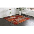 thumbnail image 2 of Unique Loom Autumn Collection Modern Contemporary Casual Abstract Area Rug (Multi/ Dark Brown Checkered, 4 ft 0 x 4 ft 0 Square), 2 of 2