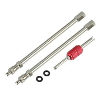 Unique Bargains 5.90" Dually Valve Stem Extenders for Car Motorcycle Silver Tone 1 Set