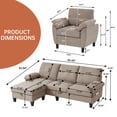 thumbnail image 6 of Soscana 2 Piece Sectional Sofa Set, Modern Linen Small L Shaped Couch with Storage Ottoman, 3-Seater Sofa & Armchair for Living Room, Office, Apartment, 6 of 7
