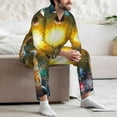 thumbnail image 7 of Salouo Space Planet Print Button-Front Long Sleeve Pajama Set for Men, Soft 2Pjs Men's Long Sleeve Sleepwear-Large, 7 of 7